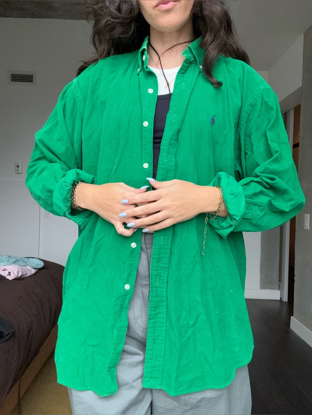 Ralph Lauren Bright Green Button-Down Oxford Shirt 100% cotton